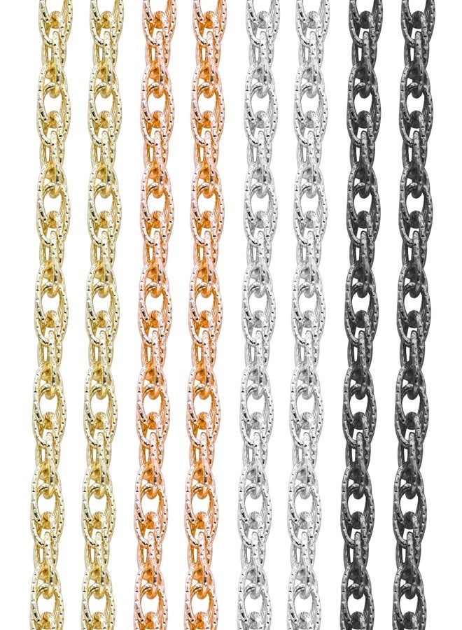 Satra Traders Aluminium Chain Twisted Links Spool Jewelry Making Chains Craft Chain for Necklace Bracelet Earring | Size : H-10mm W-14mm | Qty : 1mtr | JT-16-57-8 (Silver) - Image 1